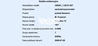 Działka Sprzedaż Szczecin Osów Miodowa